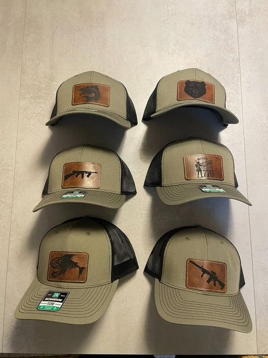 Customized Laser Engraving leather patch Hats